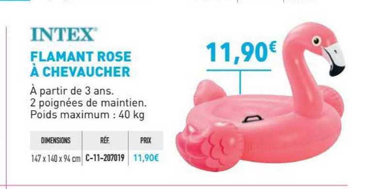flamant rose à chevaucher intex