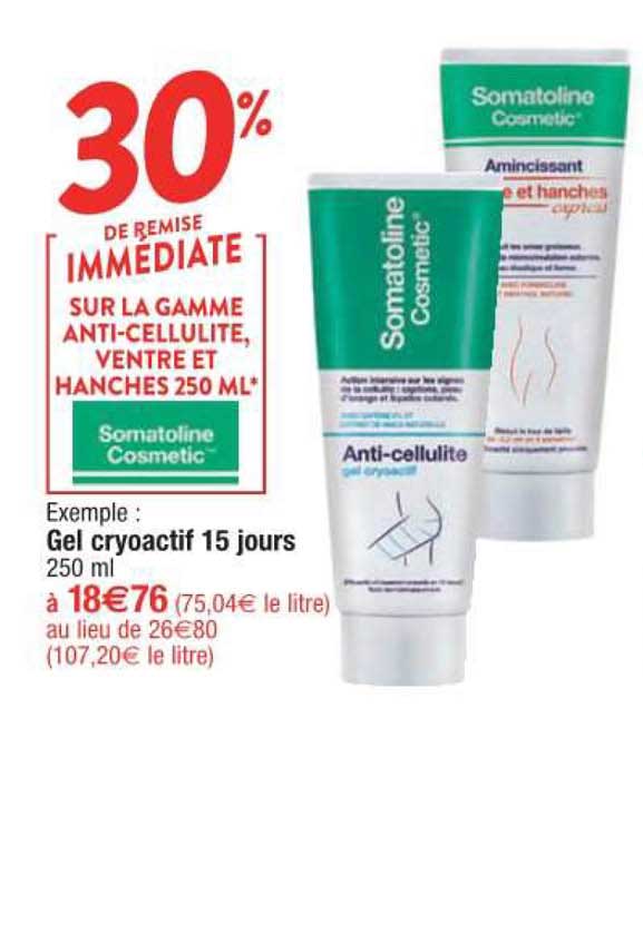 gel cryoactif 15 jours somatoline cosmetic