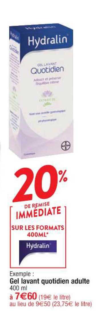 gel lavant quotidien adulte hydralin