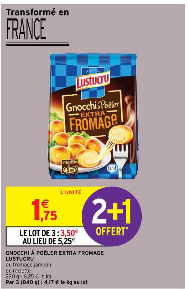 Gnocchi à Poêler Extra Fromage Lustucru