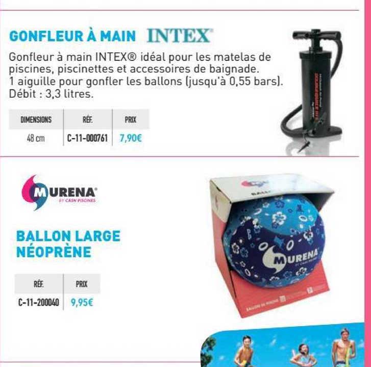 gonfleur à main intex, ballon large néoprène murena