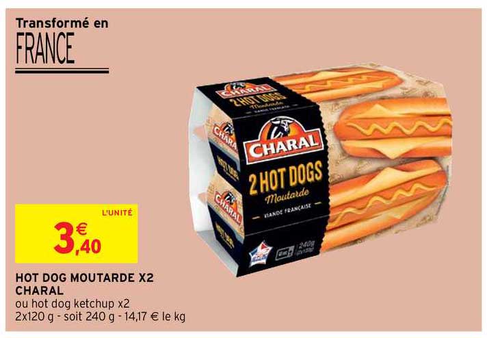 hot dog moutarde x2 charal