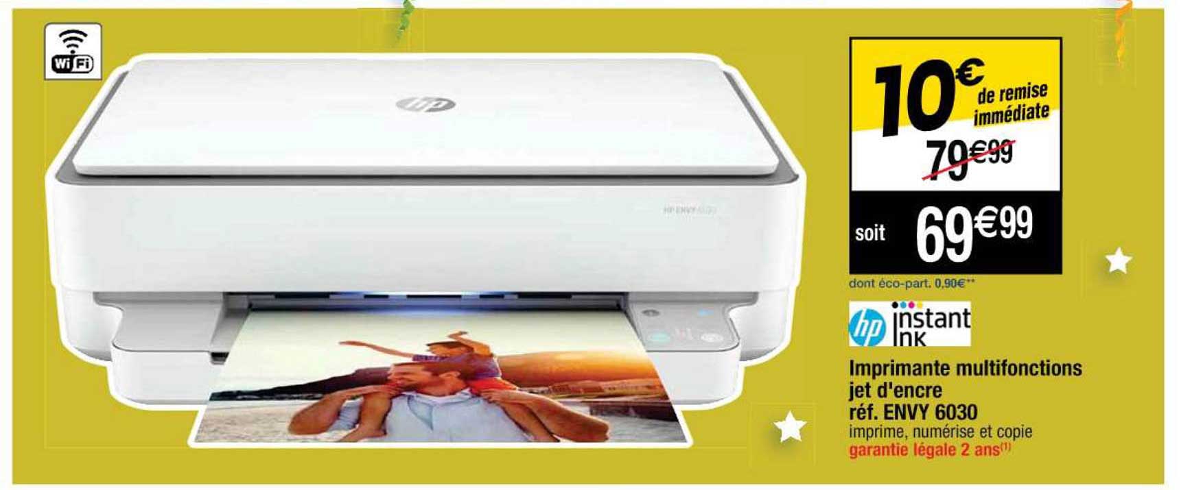 imprimante multifonctions jet d'encre envy 6030 hp instant ink