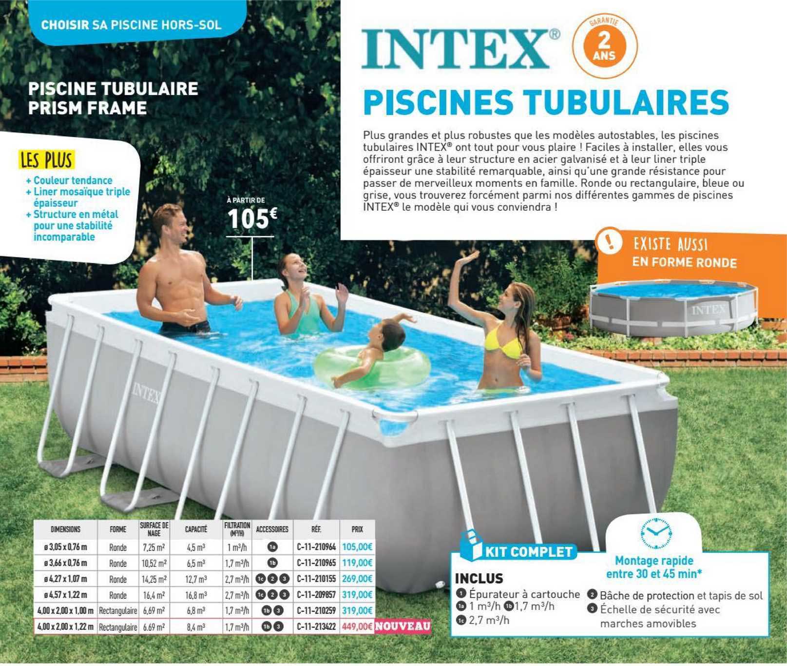 intex piscines tubulaires