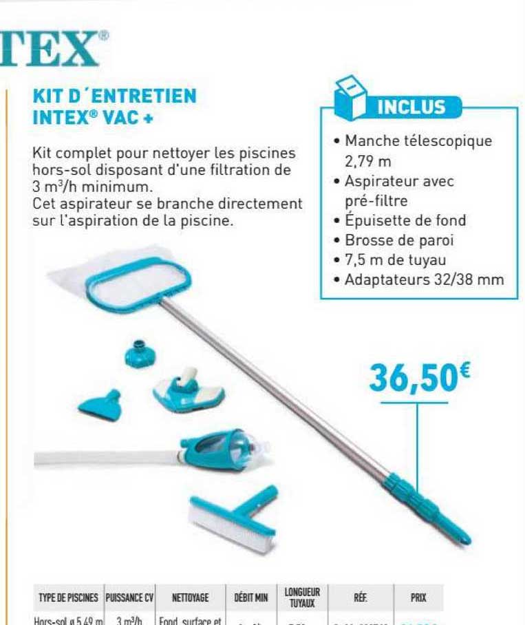 kit d'entretien intex vac +