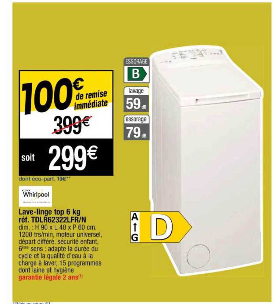 Lave-linge Top 6 Kg Whirlpool