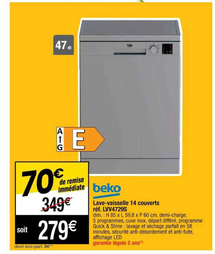 lave-vaisselle 14 couverts beko