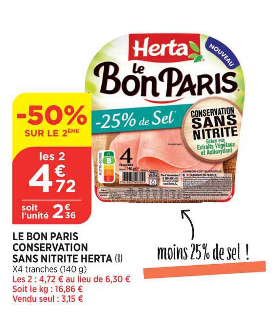 Le Bon Paris Conservation Sans Nitrite Herta