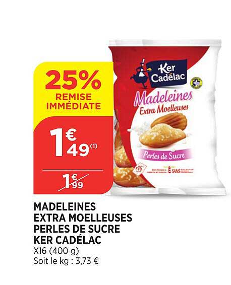 madeleines extra moelleuses perles de sucre ker cadélac
