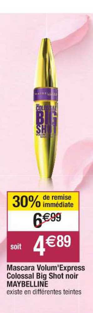 mascara volum'express colossal big shot noir maybelline