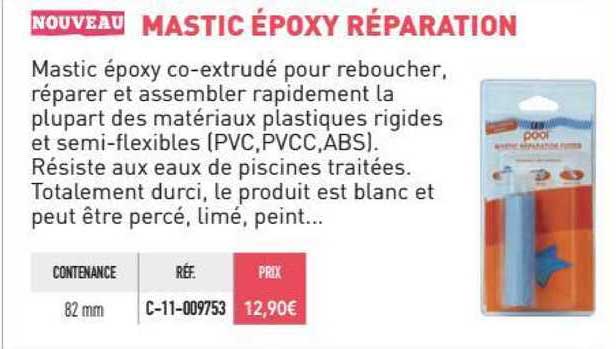 mastic époxy réparation