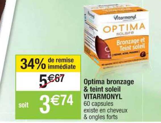 optima bronzage & teint soleil vitarmonyl