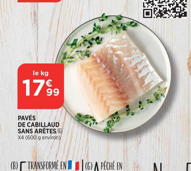 Pavés De Cabillaud Sans Arêtes