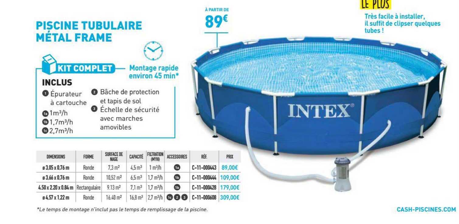 piscine tubulaire métal frame intex