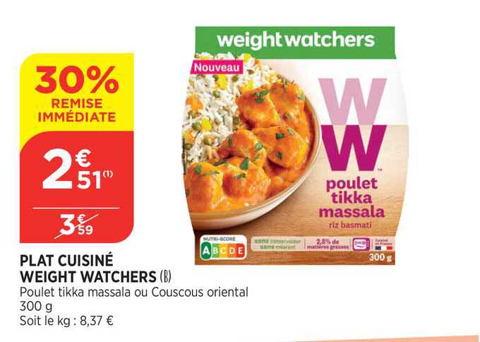 plat cuisiné weight watchers