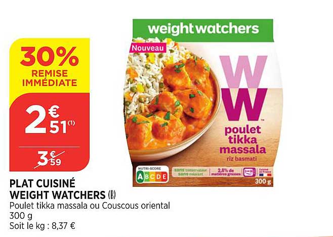 plat cuisiné wieght watchers