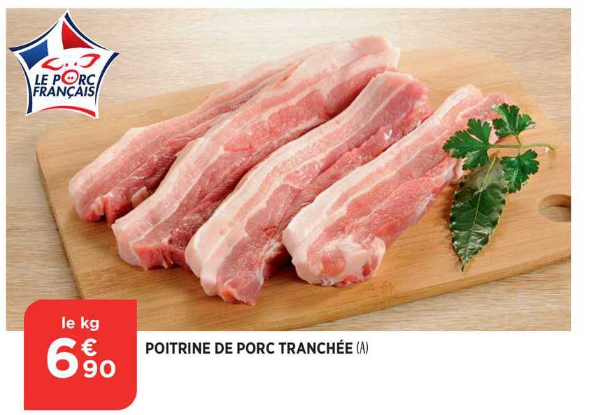 Poitrine De Porc Tranchée