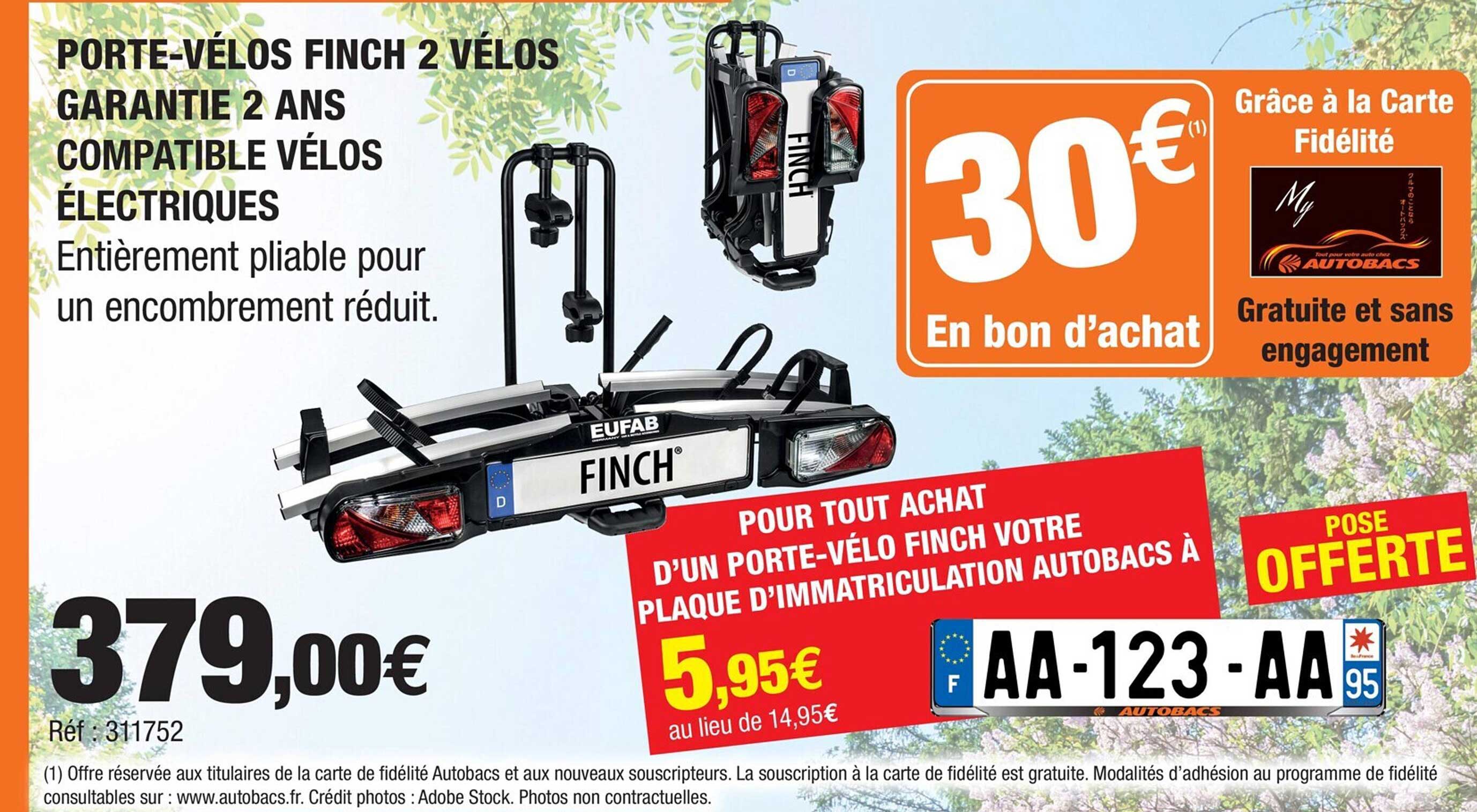porte-vélos finch 2 vélos garantie 2 ans compatible vélos électriques