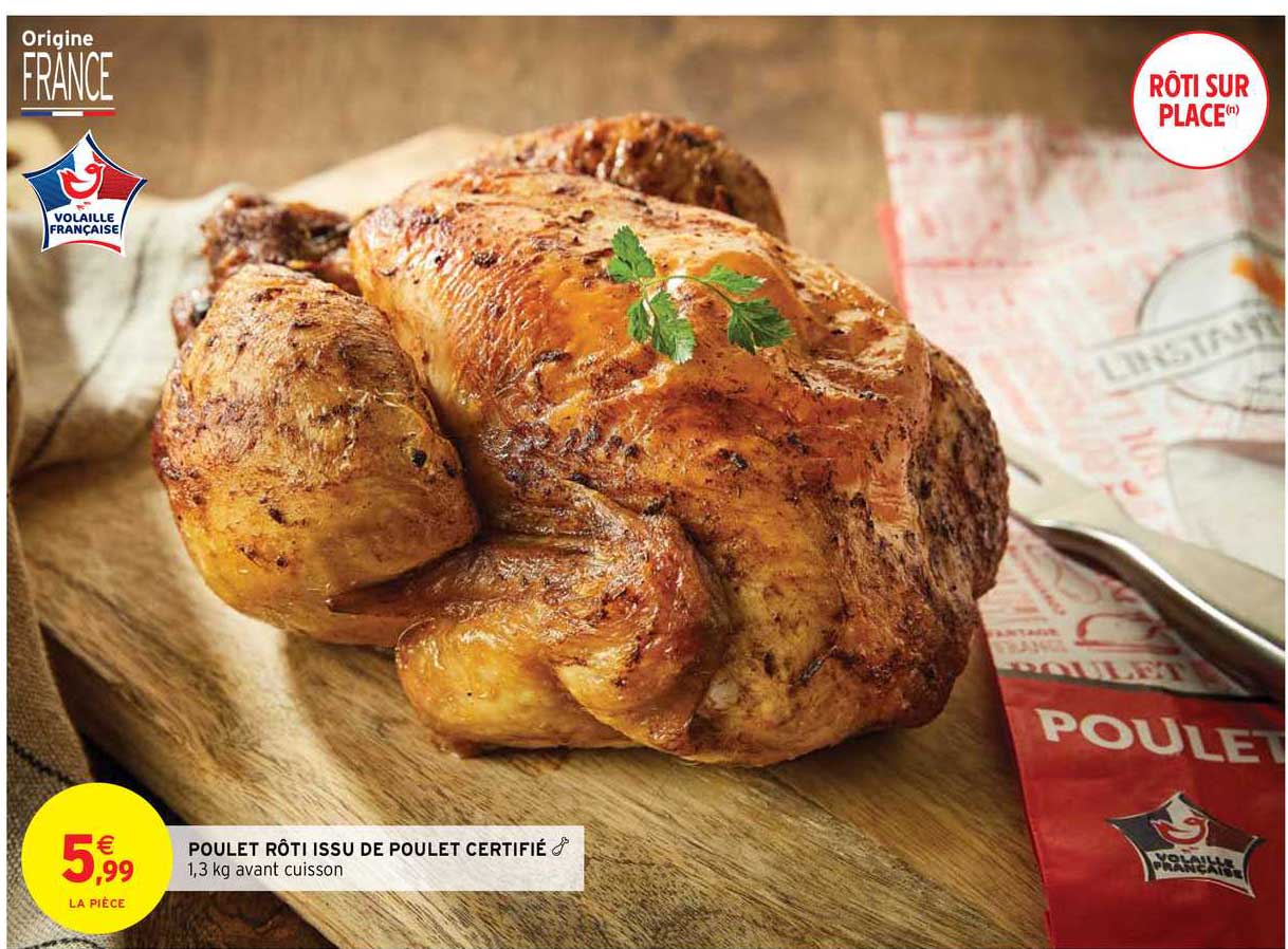 poulet rôti issu de poulet certifié