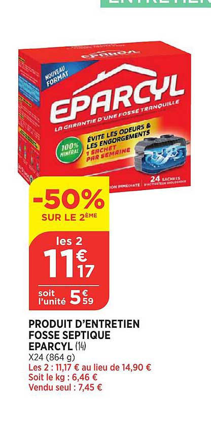 produits d'entretien fosse septique eparcyl
