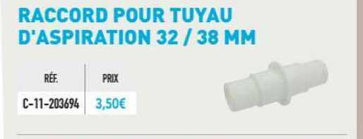 raccord pour tuyau d'aspiration 32 - 38