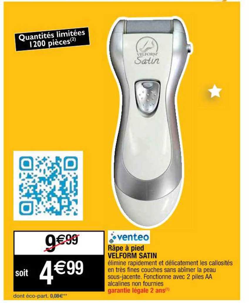 râpe à pied velform satin venteo