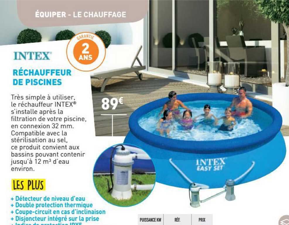 réchauffeur de piscines intex