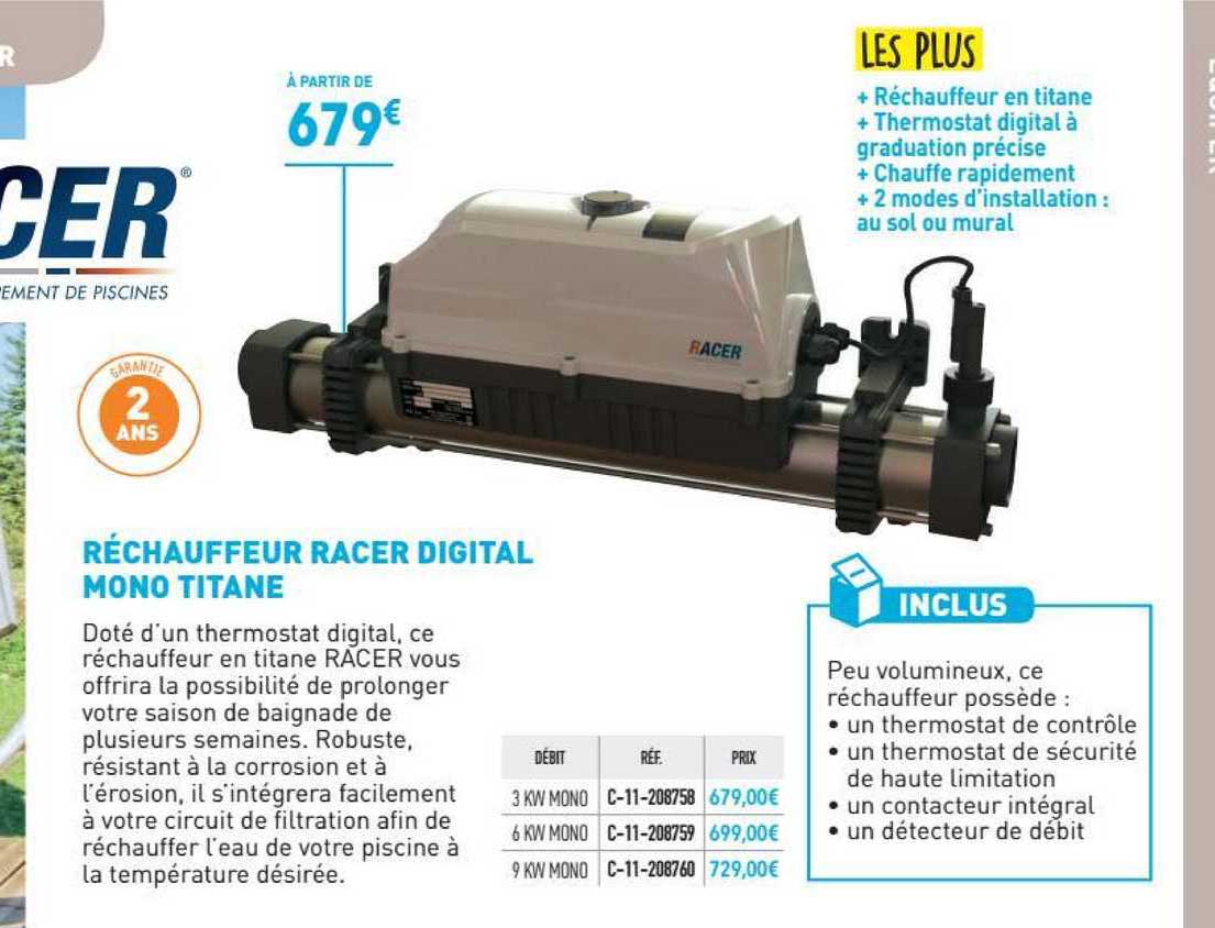 réchauffeur racer digital mono titane