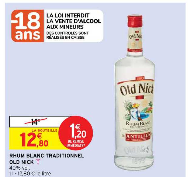rhum blanc traditionnel old nick