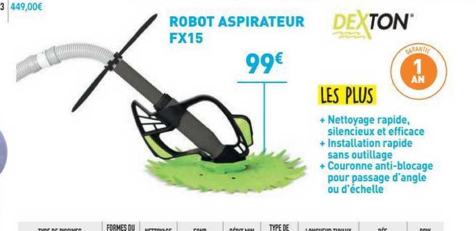 robot aspirateur fx15 dexton