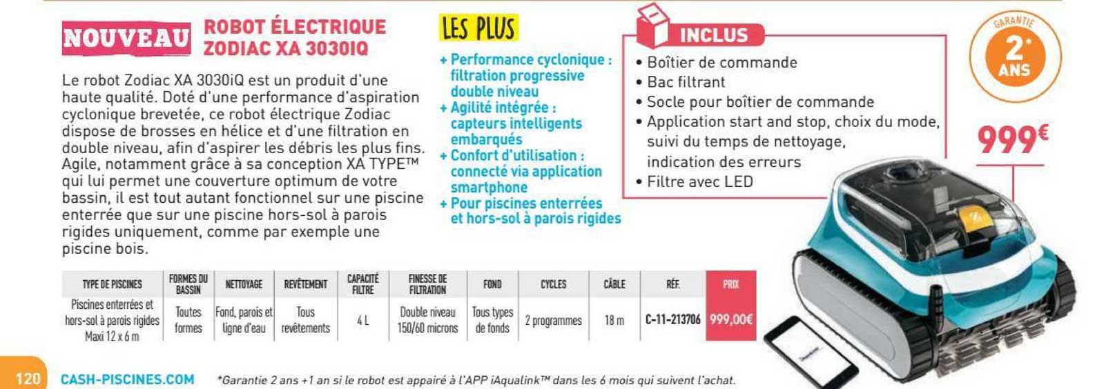 Robot électrique Zodiac Xa 3030iq