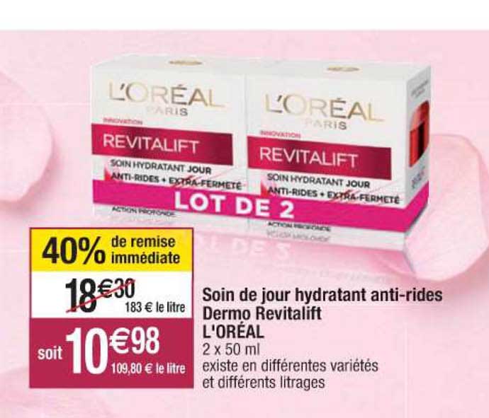 soin de jour hydratant anti-rides dermo revitalift l'oréal