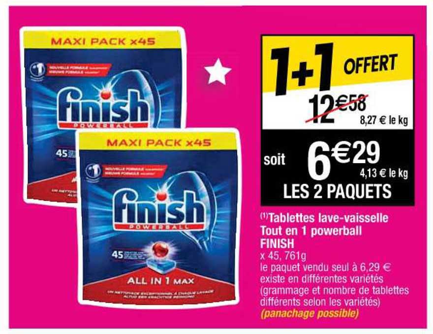 tablettes lave-vaisselle tout en 1 powerball finish