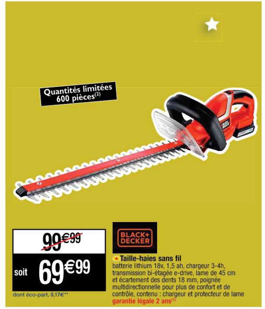 taille-haies sans fil black+decker