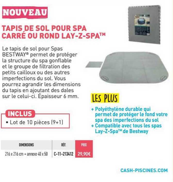 tapis de sol pour spa carré ou rond lay-z-spa
