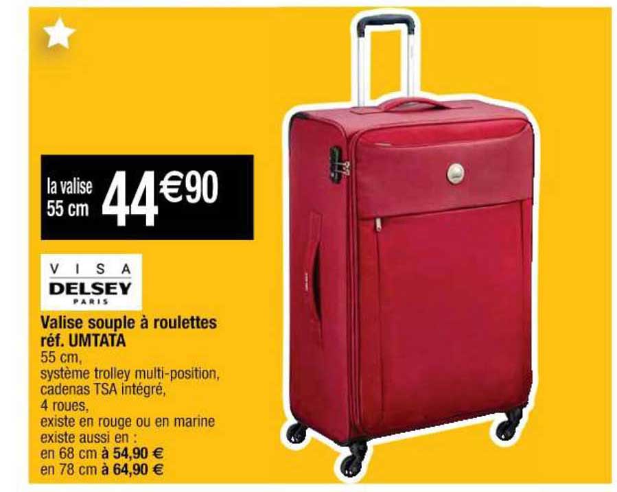 valise souple à roulettes réf. umtata visa delsey paris