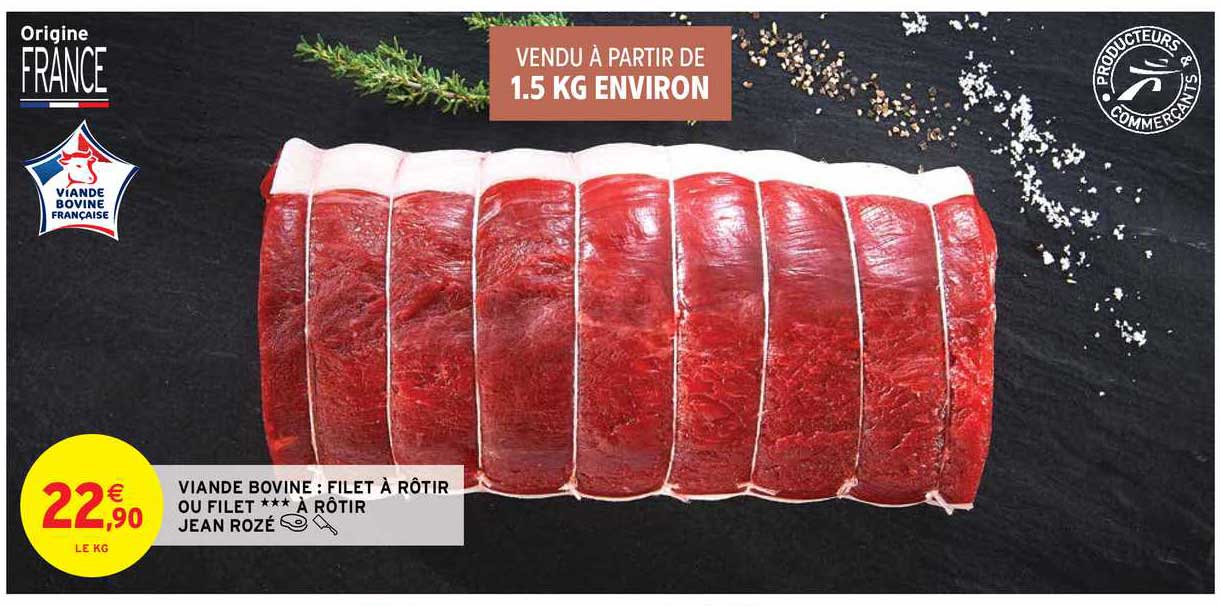 viande bovine : filet à rôtir jean rozé