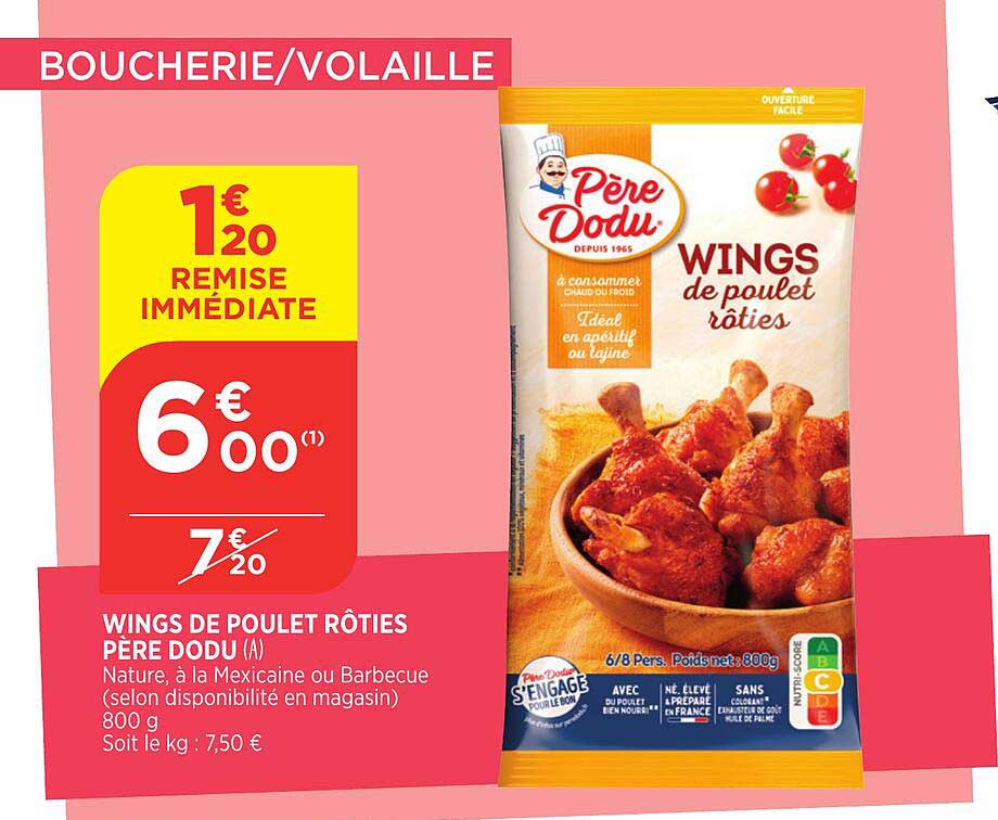 wings de poulet rôties père dodu