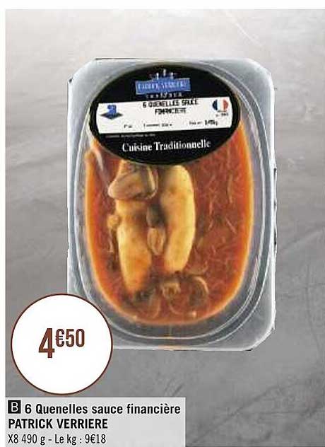 6 Quenelles Sauce Financière Patrick Verrière