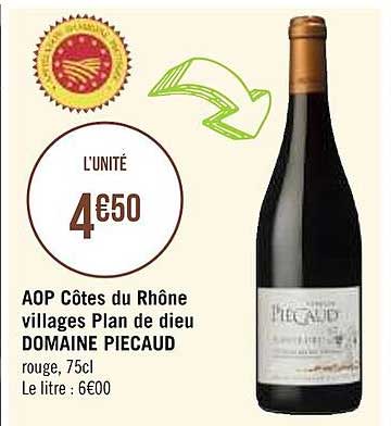 aop côtes du rhône villages plan de dieu domaine piecaud
