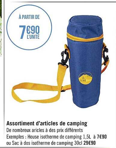 assortiment d'articles de camping