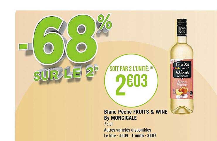 Blanc Pêche Fruits & Wine By Moncigale