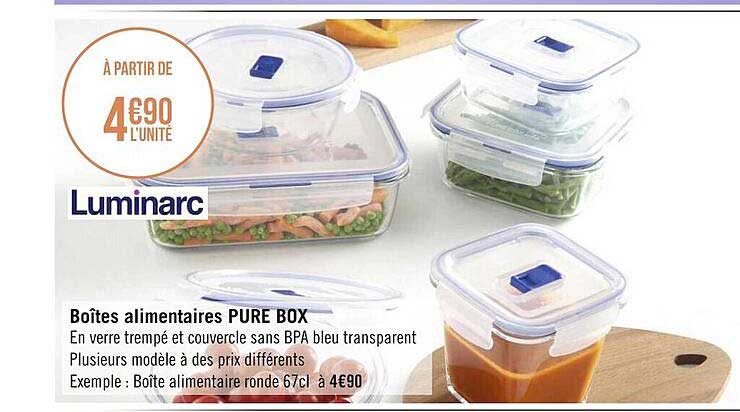 boîtes alimentaires pure box luninarc