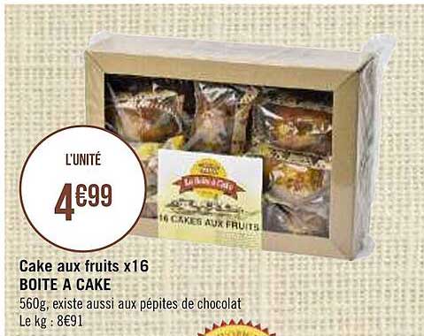 Cake Aux Fruits X16 Boîte à Cake