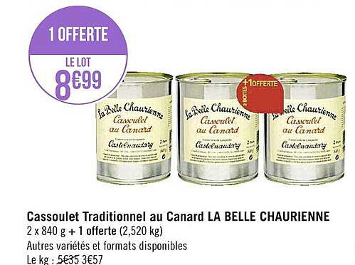Cassoulet Traditionnel Au Canard La Belle Chaurienne