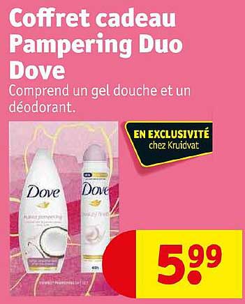 coffret cadeau pampering duo dove