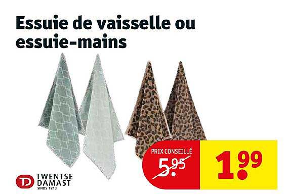 essuie de vaisselle ou essuie-mains