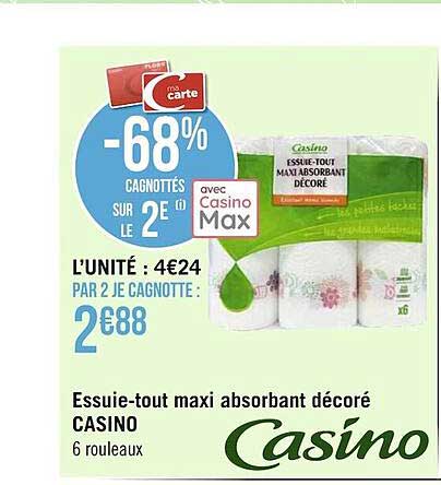 essuie-tout maxi absorbant décoré casino