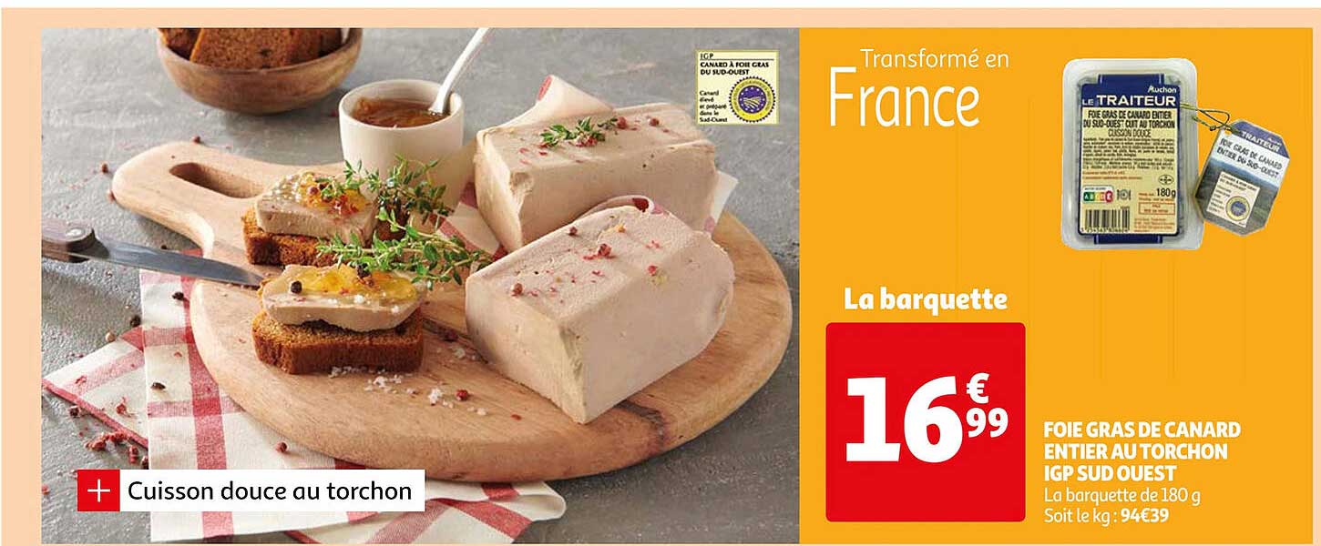 Foie Gras De Canard Entier Au Torchon Igp Sud Ouest