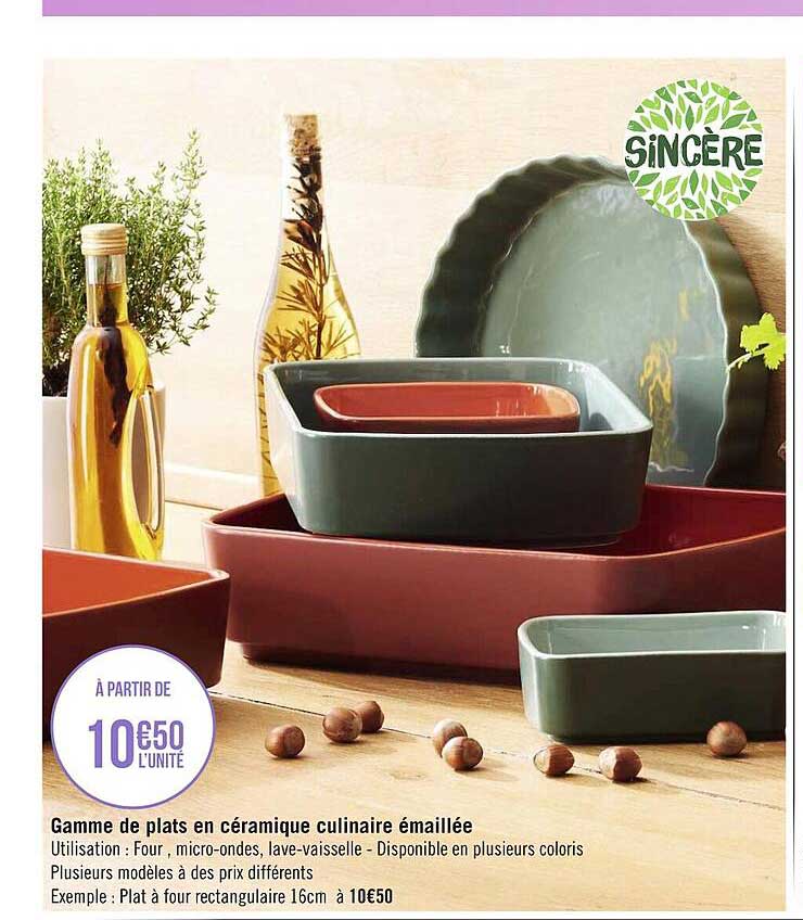 gamme de plats en céramique culinaire émaillée